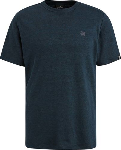 Vanguard Short sleeve r-neck linen jersey Blauw