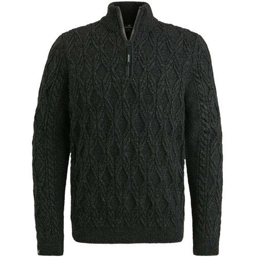 Vanguard Half zip collar heavy knit mixed y Zwart