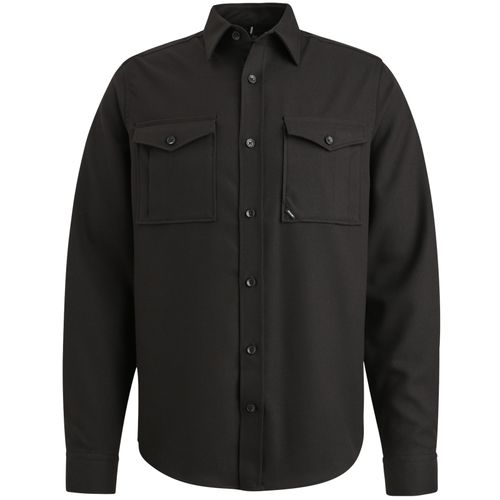 Vanguard Long Sleeve Shirt Melange Twill St Zwart