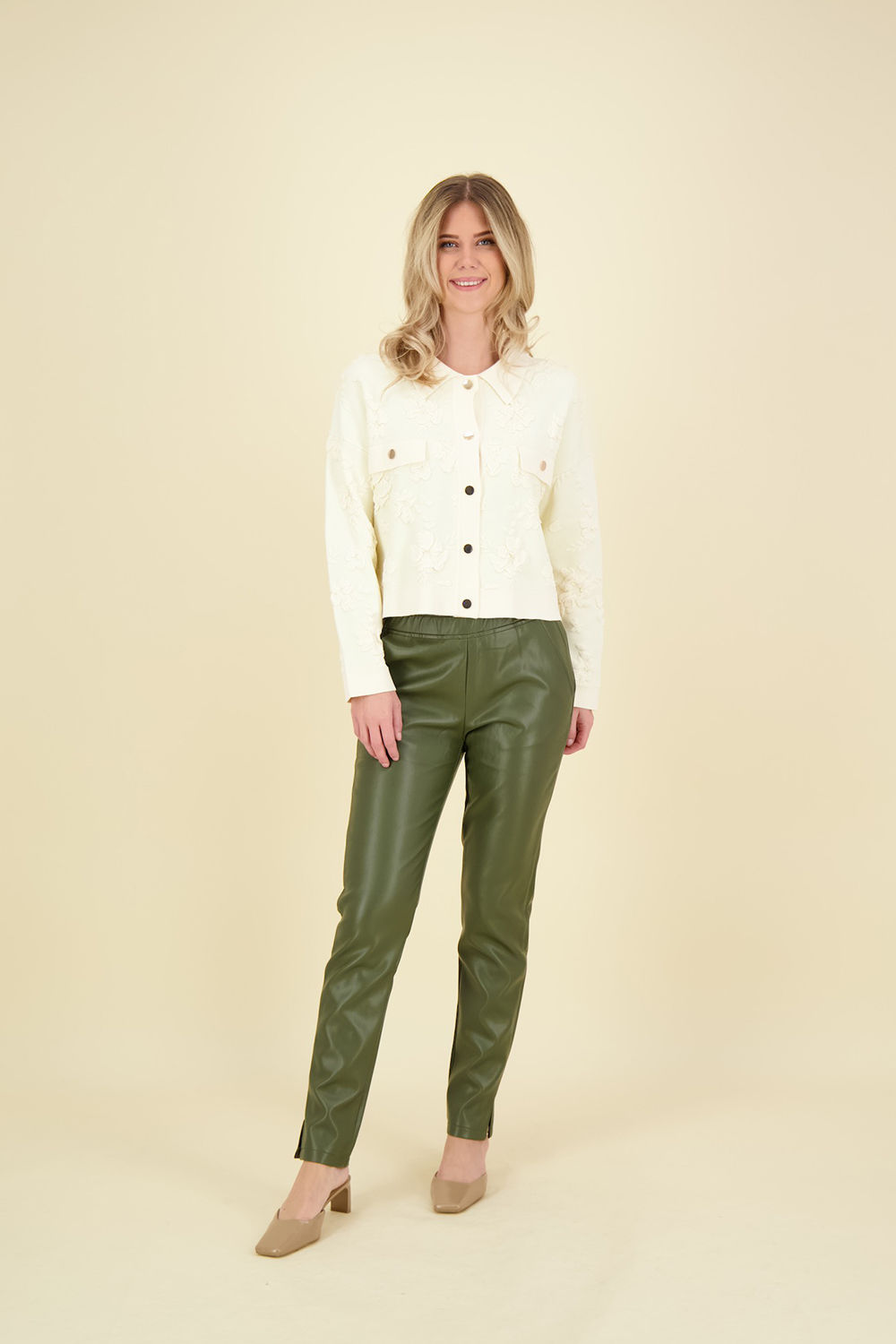 Esqualo Vest Flowers Beige Esqualo Vest Flowers Beige