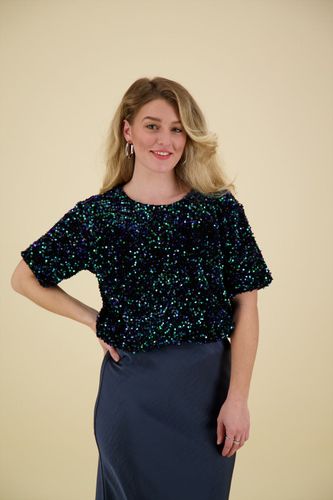 Vila Top Faith Sequin Zwart