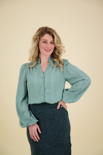 Vive La Femme Blouse Stripes Groen