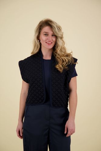 Vive La Femme gilet quilted jersey Blauw