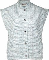 gilet sleeveless sparkling bouclé Blauw