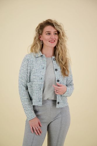 Vive La Femme Blazer Button Closure Sparkling  Blauw