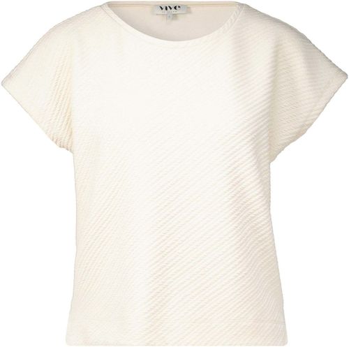 Vive La Femme top short sleeve structure fabric Wit