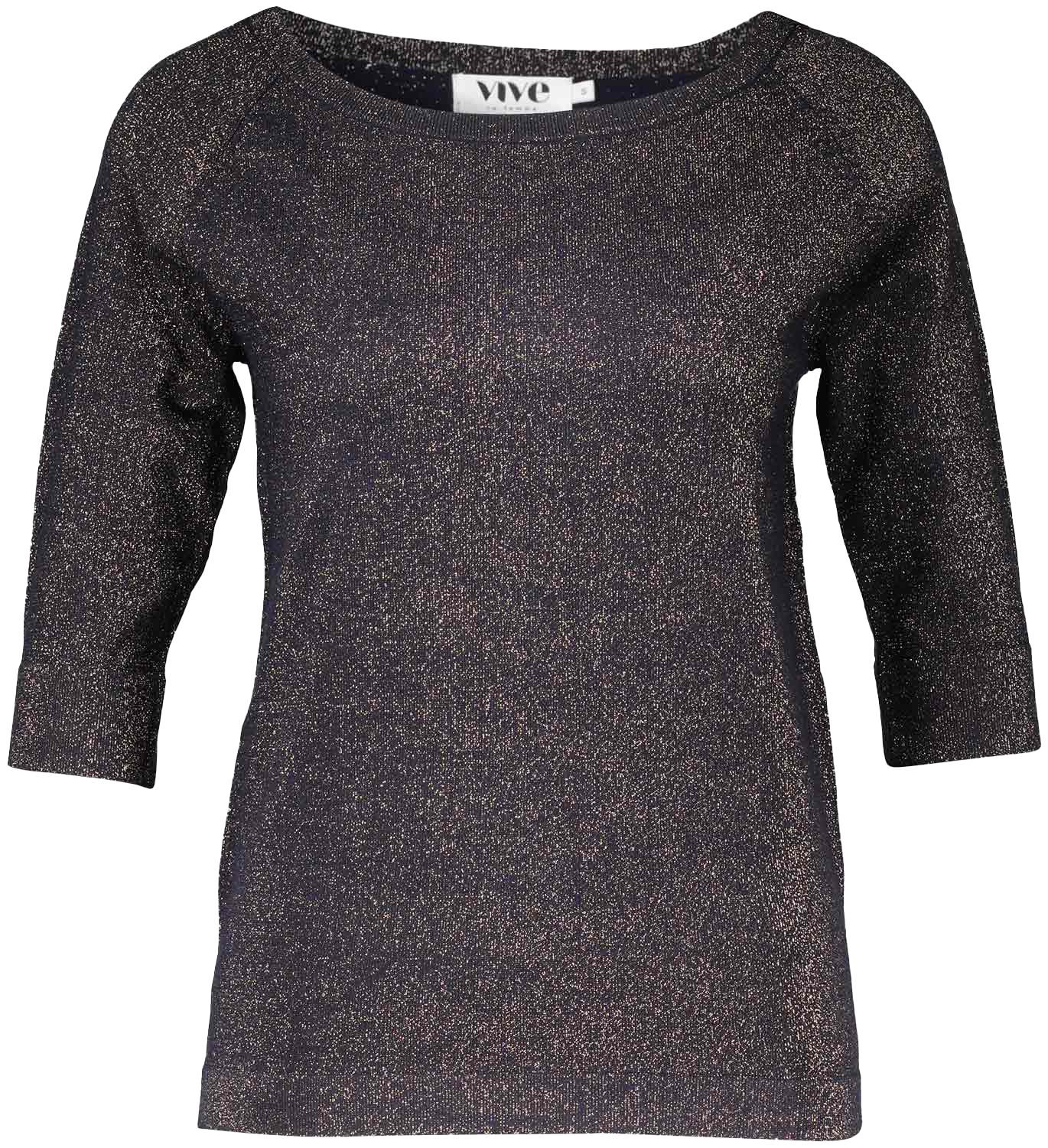 Vive La Femme Top Glitter Donkerblauw