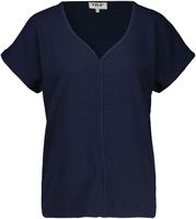 Top V neck structure jersey Blauw