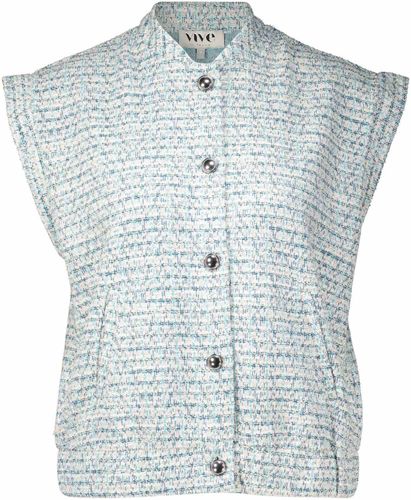 Vive La Femme gilet sleeveless sparkling bouclé Blauw