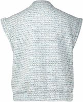 gilet sleeveless sparkling bouclé Blauw