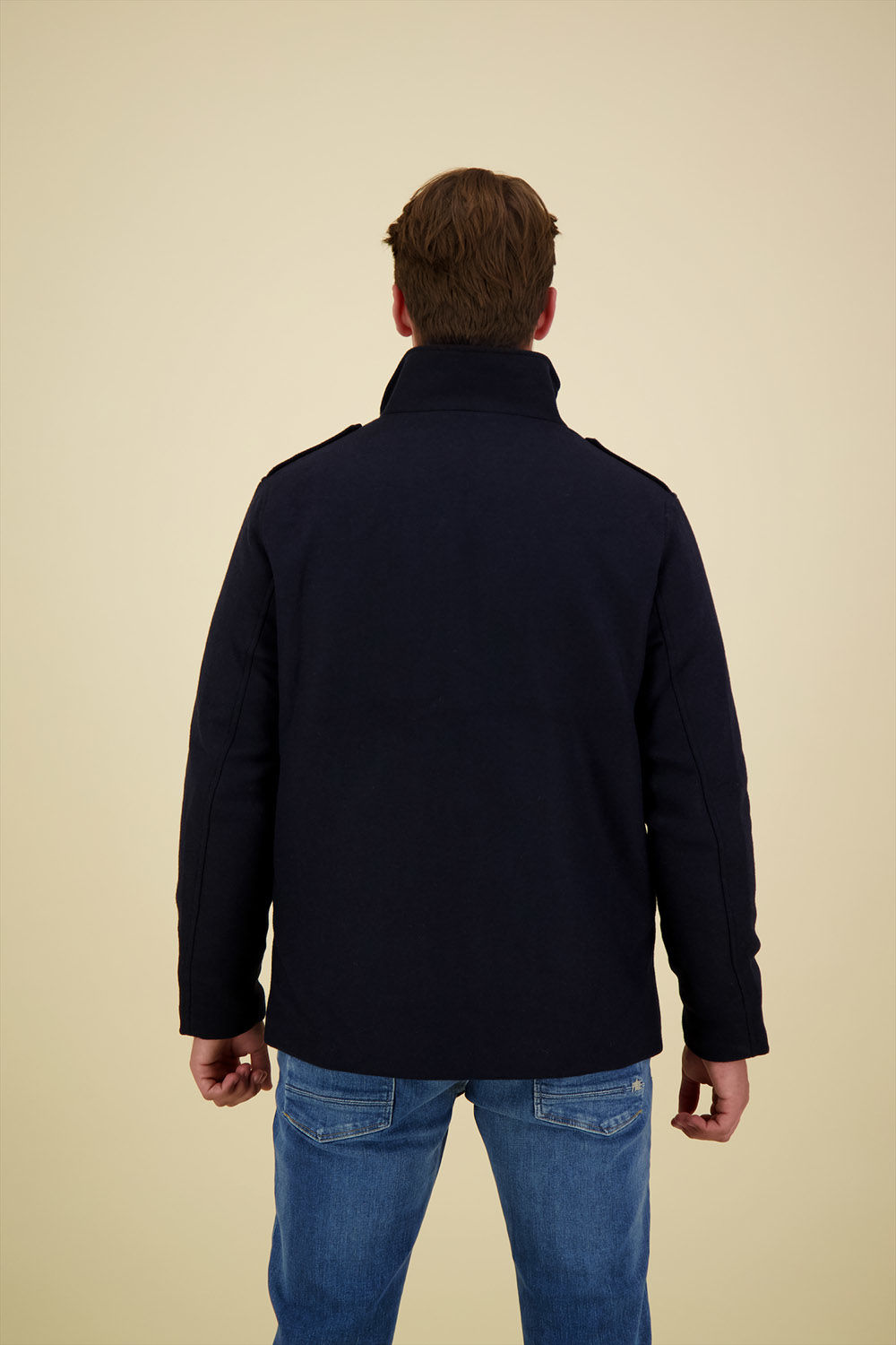 Jack & Jones Wollen Jas Calex Blauw Jack & Jones Wollen Jas Calex Blauw