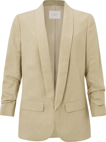 Yaya Woven loose fit blazer with dr Beige