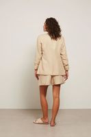 Woven loose fit blazer with dr Beige