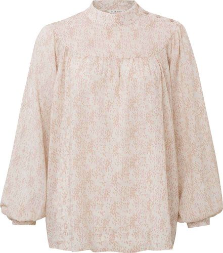 Yaya Printed top with buttons Beige