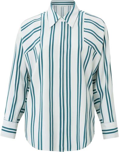 Yaya Asymetric stripe blouse Blauw