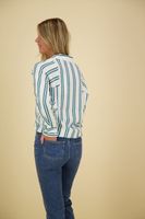 Asymetric stripe blouse Blauw