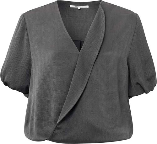 Yaya V-neck blouson top Grijs