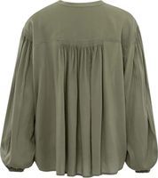 V-neck blouse w. pleated detai Grijs