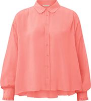 Blouse w. pleat details and v Roze