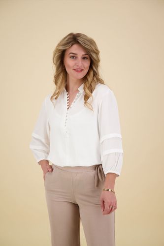 Yaya Blouse with balloon sleeves Wit