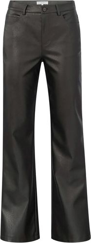 Yaya Pantalon Metallic faux leather wide leg Grijs