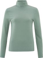 Turlteneck sweater with button Groen