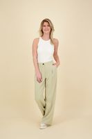 Woven wide leg trousers with p Groen