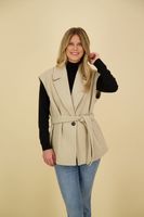 Wool mix sleeveless  jacket wi Bruin