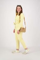 Colored denim jumpsuit with be Geel