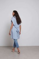 Sleeveless dress with pockets Blauw