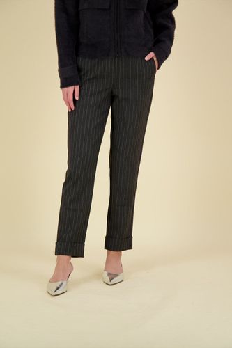 Yaya Pantalon Pinstripe Grijs