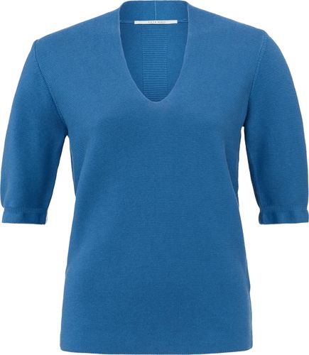 Yaya V-neck short sleeve sweater Blauw