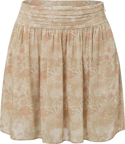 Yaya Printed mini skirt with fancy Beige
