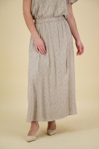 Yaya Printed long aline skirt Grijs