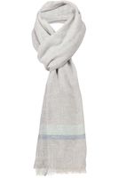 Melange scarf with stripe deta Bruin