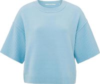 Boatneck sweater with rib slee Blauw
