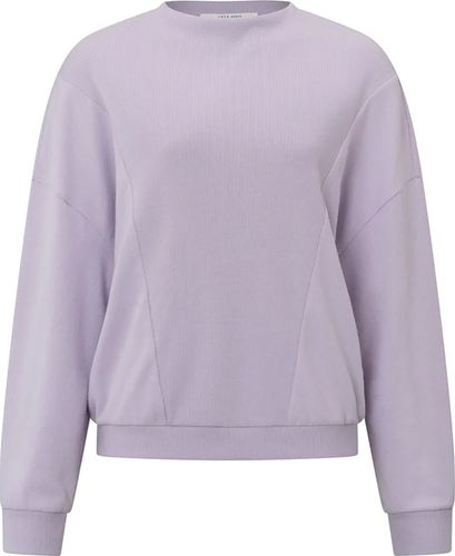 Yaya Sweater with ribbed detail Paars