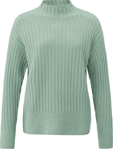 Yaya Ribbed sweater with turtleneck Groen