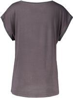 T-shirt with rounded hems Zwart