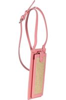 Leather Straw iPhone Bag Roze