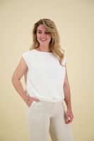 Sleeveless top with drawcord Wit