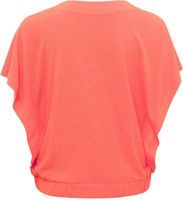 V-neck top with elastic waistb Oranje
