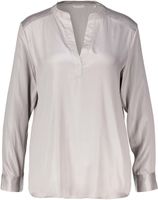 Satin v-neck top w. smock Grijs