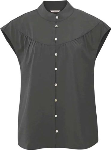 Yaya Sleeveless blouse with buttons Zwart