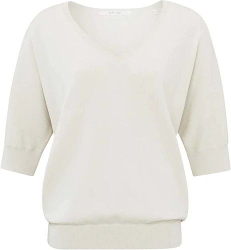 Yaya Double v-neck sweater Wit