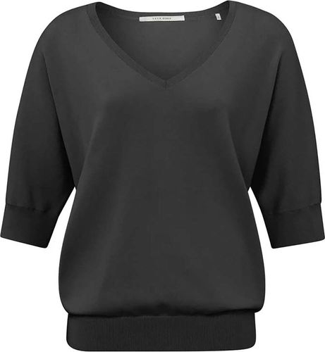 Yaya Double v-neck sweater Grijs