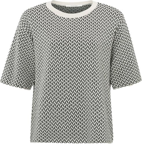 Yaya Jacquard knitted t-shirt Wit