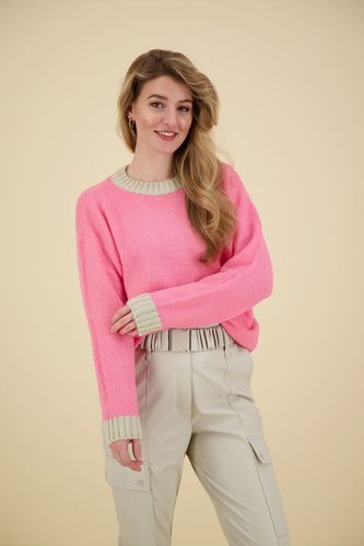 Yaya Contrast color sweater ls Roze