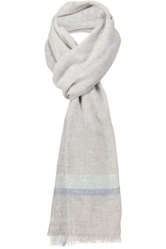 Yaya Melange scarf with stripe deta Bruin