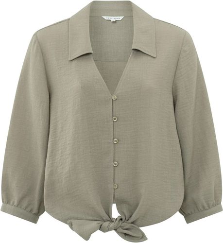 Yaya Knotted cropped blouse Groen